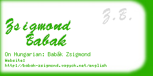 zsigmond babak business card