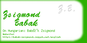 zsigmond babak business card